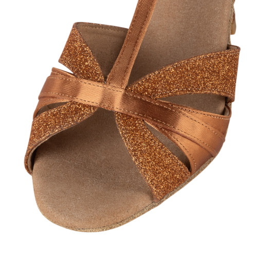 Rummos Dames Dansschoenen Elite Martina - Satijn Dark Tan - 7 cm