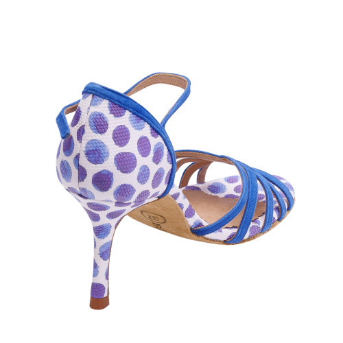 Rummos Femmes Chaussures de Danse Marylin - Nubuck/Cuir Bleu/BlueFiyi/Blanc - Normal - 80E Stiletto - EUR 37