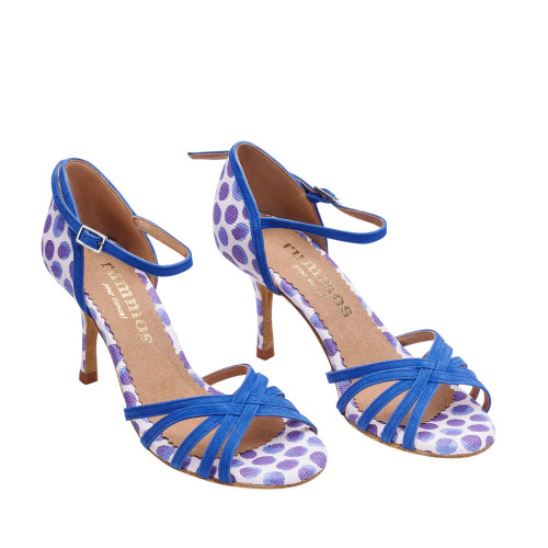 Rummos Mujeres Zapatos de Baile Marylin - Nobuk/Cuero Azul/BlueFiyi/Blanco - Normal - 80E Stiletto - EUR 37