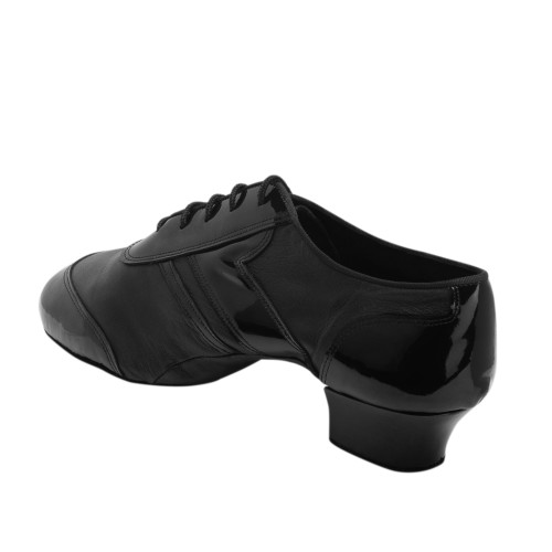 Rummos Homens Latino Sapatos de Dança Elite Michael 001/035 - Pele/Laca Preto - 4,5 cm