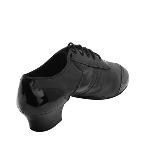 Rummos Homens Latino Sapatos de Dança Elite Michael 001/035 - Pele/Laca Preto - 4,5 cm