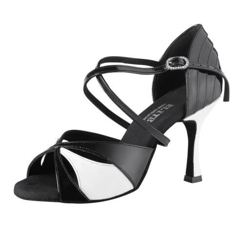 Rummos Mujeres Latino Zapatos de Baile Elite Paloma - Material: Cuero/Charolleder - Color: Negro/Blanco - Anchura: Normal - Tacón: 70R Flare - Talla: EUR 40