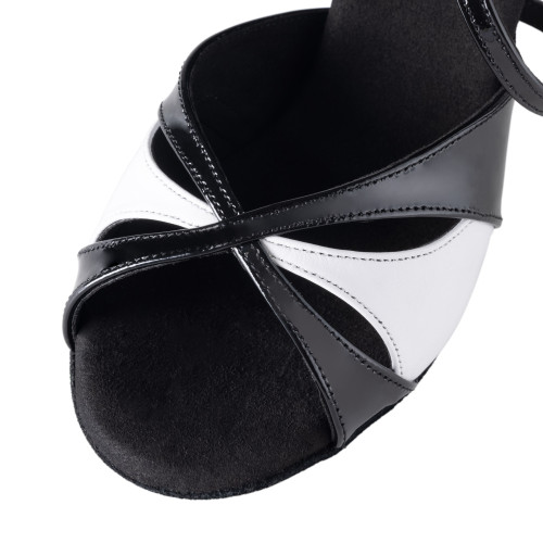 Rummos Damen Tanzschuhe Elite Paloma - Material: Leder/Lackleder - Farbe: Schwarz/Weiß - Weite: Normal - Absatz: 70R Flare - Größe: EUR 38