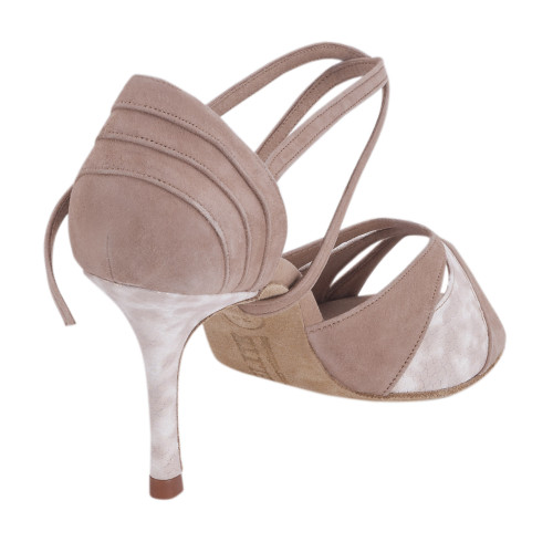 Rummos Damen Tanzschuhe Elite Paloma - Material: Nubuck/Leder - Farbe: Hellbraun/Bege - Weite: Normal - Absatz: 80E Stiletto - Größe: EUR 38