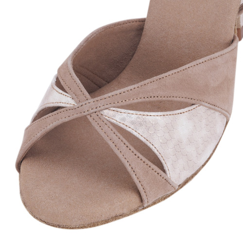 Rummos Damen Tanzschuhe Elite Paloma - Material: Nubuck/Leder - Farbe: Hellbraun/Bege - Weite: Normal - Absatz: 80E Stiletto - Größe: EUR 38