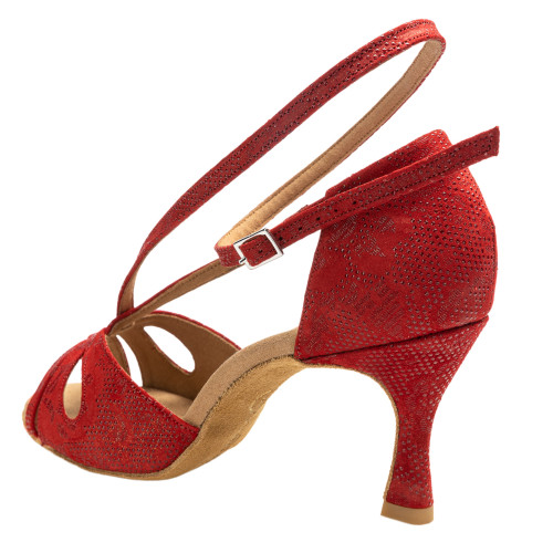 Rummos Femmes Chaussures de Danse R306 - Cuir Nehru Rouge - 6 cm