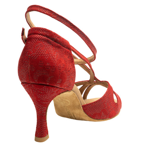 Rummos Femmes Chaussures de Danse R306 - Cuir Nehru Rouge - 6 cm