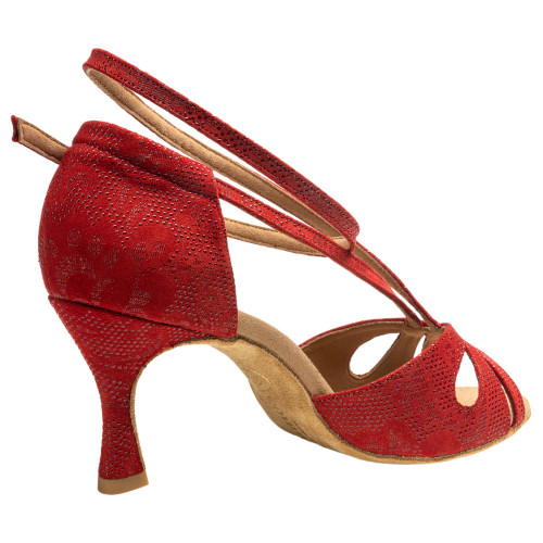 Rummos Dames Dansschoenen R306 - Leer Nehru Rood - 6 cm