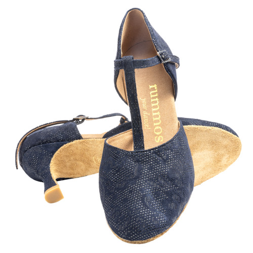 Rummos Dames Dansschoenen R312 - Leer NehruBlue - 6 cm