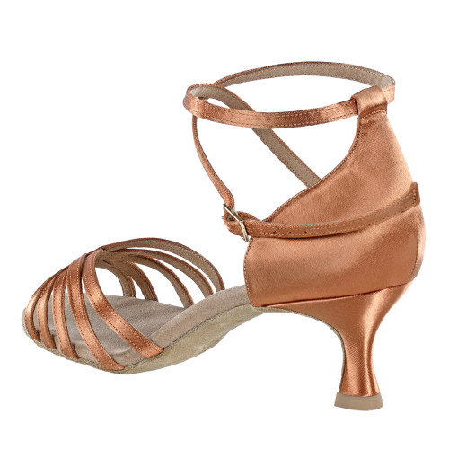 Rummos Mulheres Sapatos de Dança R332 - Cetim Dark Tan - 5 cm