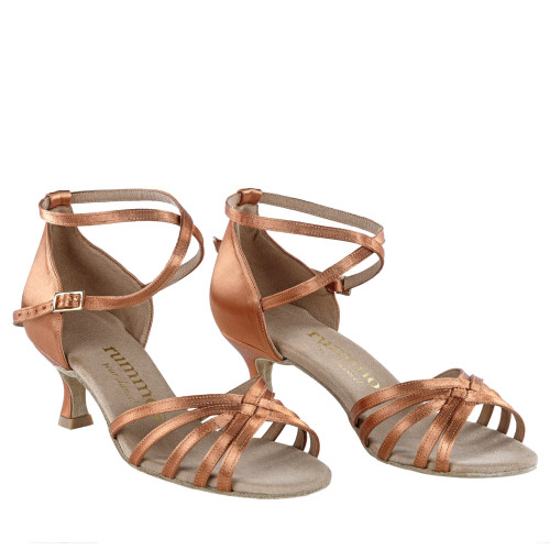 Rummos Dames Dansschoenen R332 - Satijn Dark Tan - 5 cm