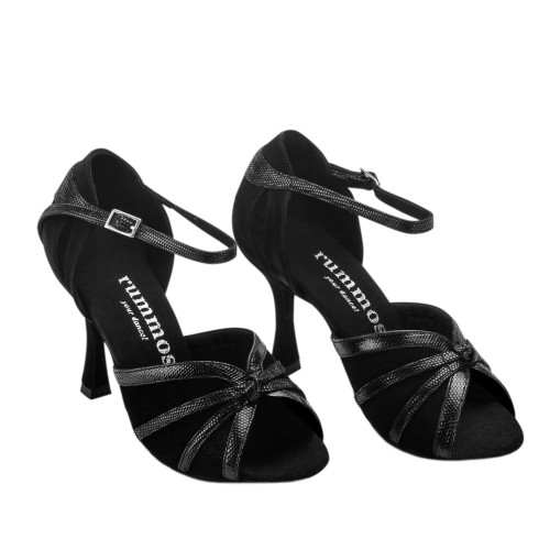 Rummos Damen Tanzschuhe R367 - Leder Schwarz - 7 cm