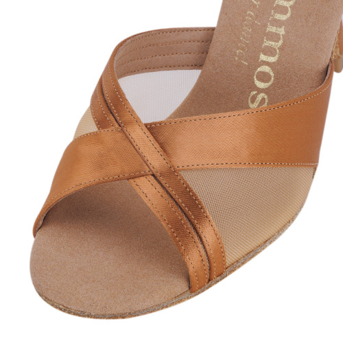 Rummos Women´s dance shoes R370 - Satin Dark Tan - 7 cm