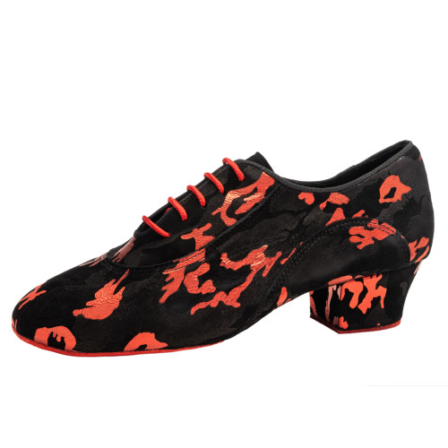 Rummos Mulheres Sapatos de treino R377 - Pele/Nobuk Preto/Vermelho - 4,5 cm