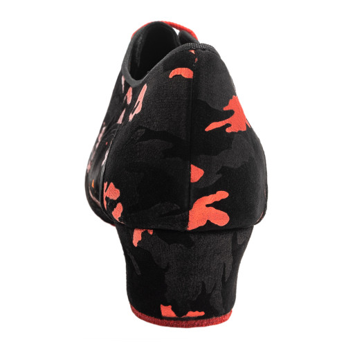 Rummos Mujeres Zapatos de Práctica R377 - Cuero/Nobuk Negro/Rojo - 4,5 cm