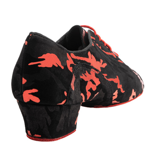 Rummos Mulheres Sapatos de treino R377 - Pele/Nobuk Preto/Vermelho - 4,5 cm