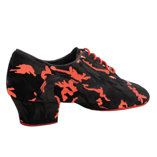 Rummos Mulheres Sapatos de treino R377 - Pele/Nobuk Preto/Vermelho - 4,5 cm