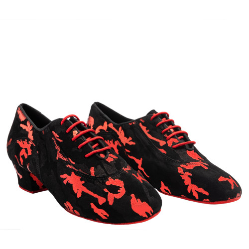 Rummos Mulheres Sapatos instrutor de dança R377 - Pele/Nubuck Preto/Vermelha - Normal - 45 Cuban - EUR 38,5