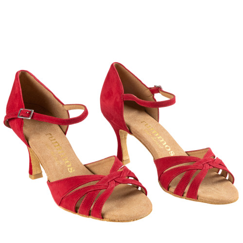 Rummos Mujeres Zapatos de Baile R383 - Nobuk Rojo - Normal - 60R Flare - EUR 37