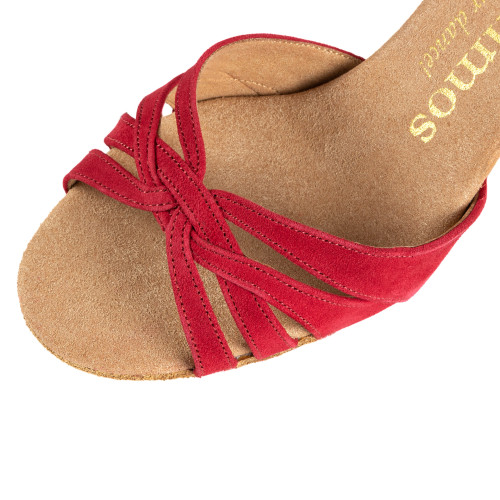 Rummos Damen Tanzschuhe R383 - Nubuck Rot - 6 cm