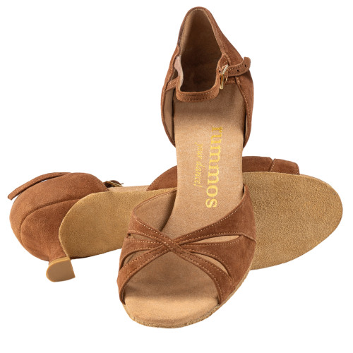 Rummos Damen Tanzschuhe R385 - Nubuck Braun - 5 cm