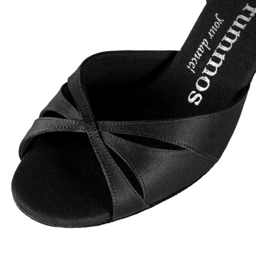 Rummos Mulheres Sapatos de Dança R385 - Cetim Preto - 5 cm