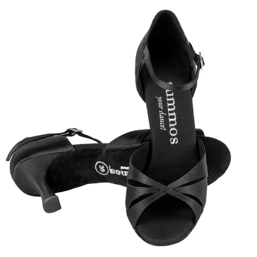 Rummos Mujeres Zapatos de Baile R385 - Satén Negro - 6 cm