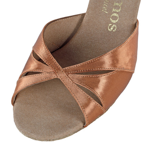 Rummos Mulheres Sapatos de Dança R385 - Cetim Dark Tan - 6 cm