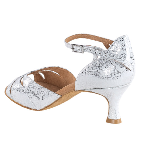 Rummos Mulheres Sapatos de Dança R385 - Pele White Flower - 5 cm