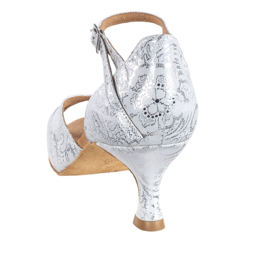 Rummos Mulheres Sapatos de Dança R385 - Pele White Flower - 5 cm