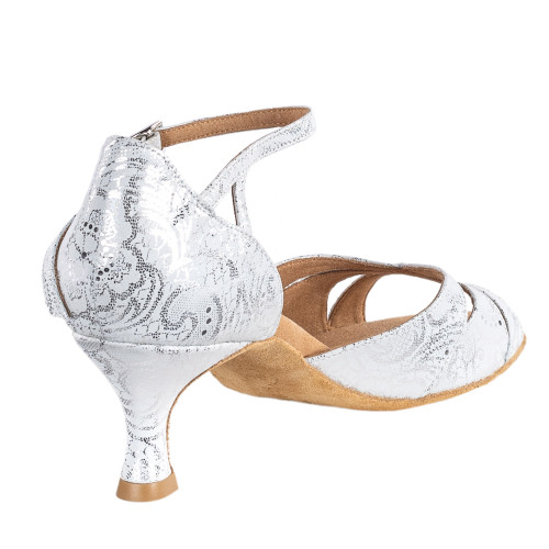 Rummos Mulheres Sapatos de Dança R385 - Pele White Flower - 5 cm