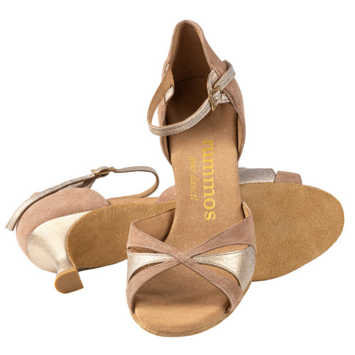Rummos Femmes Chaussures de Danse R385 - Nubuck/Cuir Beige/Opal - Normal - 50R Flare - EUR 37