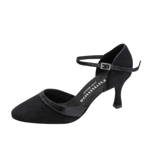 Rummos Mulheres Sapatos de Dança R407 - Nubuck/Pele Preto - 7 cm