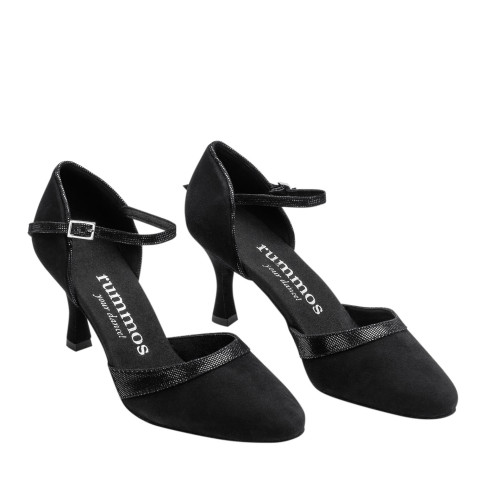 Rummos Mulheres Sapatos de Dança R407 - Nubuck/Pele Preto - 7 cm