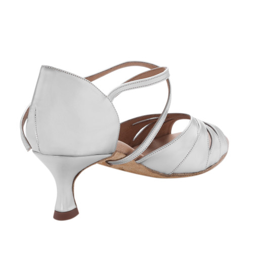 Rummos Mulheres Sapatos de Dança R520 - Pele Prata - 5 cm