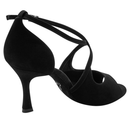 Rummos Damen Tanzschuhe R545 - Nubuck Schwarz - 7 cm