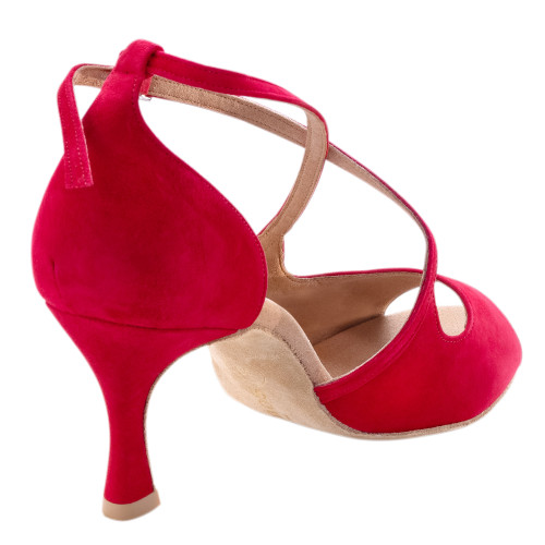 Rummos Mulheres Sapatos de Dança R545 - Nobuk Vermelho - 6 cm