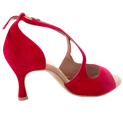 Rummos Damen Tanzschuhe R545 - Nubuck Rot - 6 cm