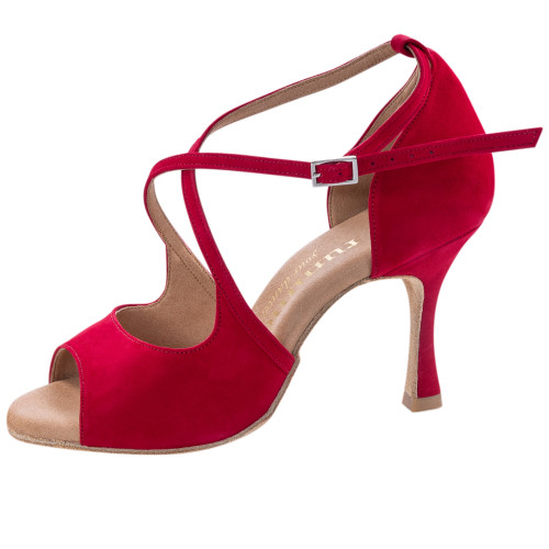 Rummos Damen Tanzschuhe R545 - Nubuck Rot - 7 cm