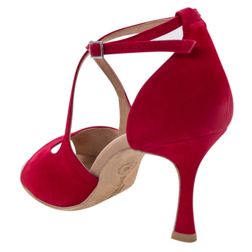 Rummos Damen Tanzschuhe R545 - Nubuck Rot - 7 cm