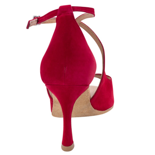 Rummos Mulheres Sapatos de Dança R545 - Nobuk Vermelho - 7 cm