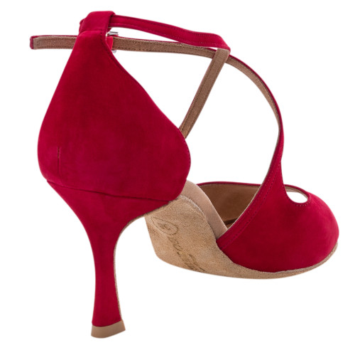 Rummos Mulheres Sapatos de Dança R545 - Nobuk Vermelho - 7 cm