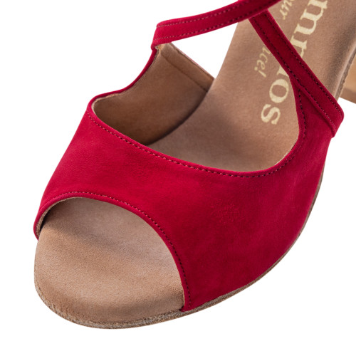 Rummos Damen Tanzschuhe R545 - Nubuck Rot - 7 cm