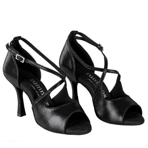 Rummos Damen Tanzschuhe R545 - Leder Schwarz - 7 cm