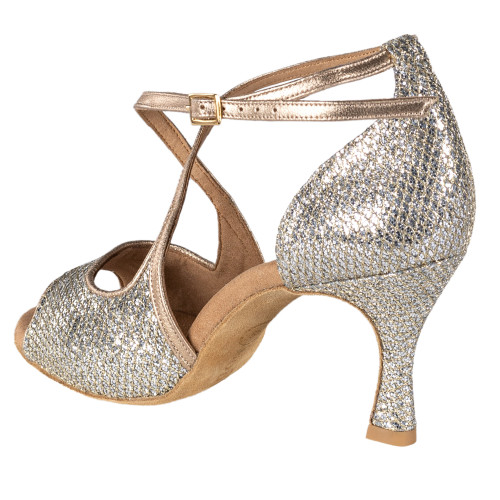 Rummos Dames Dansschoenen R545 - Leer/GlitterLux Platin - 6 cm
