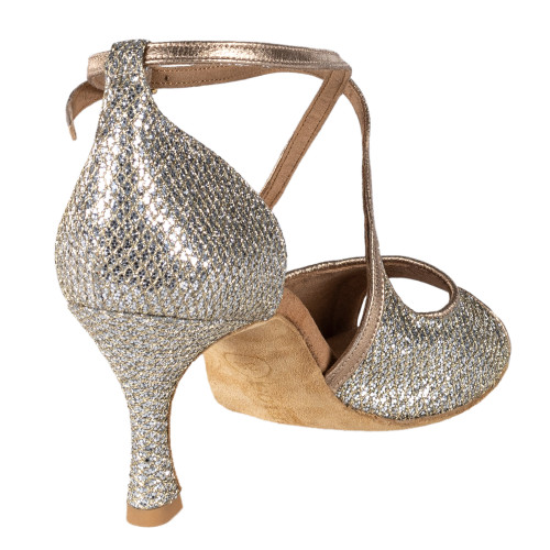 Rummos Femmes Chaussures de Danse R545 - Cuir/GlitterLux Platine - Normal - 60R Flare - EUR 40