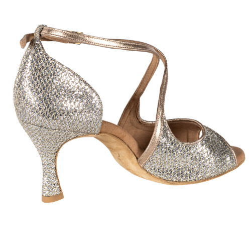 Rummos Mulheres Sapatos de Dança R545 - Cuoro/GlitterLux Platino - 6 cm