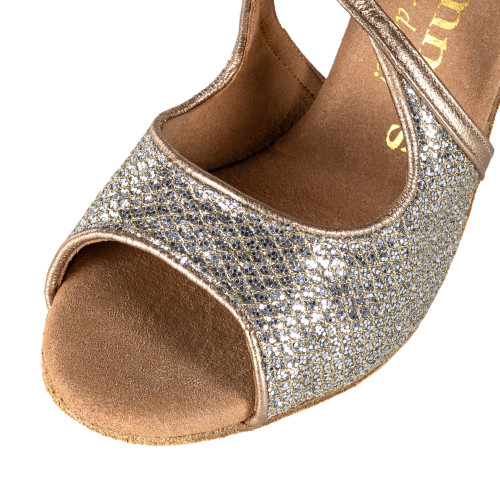Rummos Mujeres Zapatos de Baile R545 - Cuero/GlitterLux Platin - Normal - 70R Flare - EUR 38