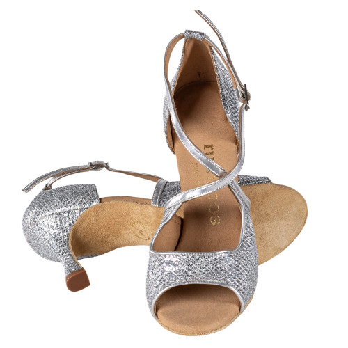 Rummos Dames Dansschoenen R545 - Leer/GlitterLux Zilver - 6 cm