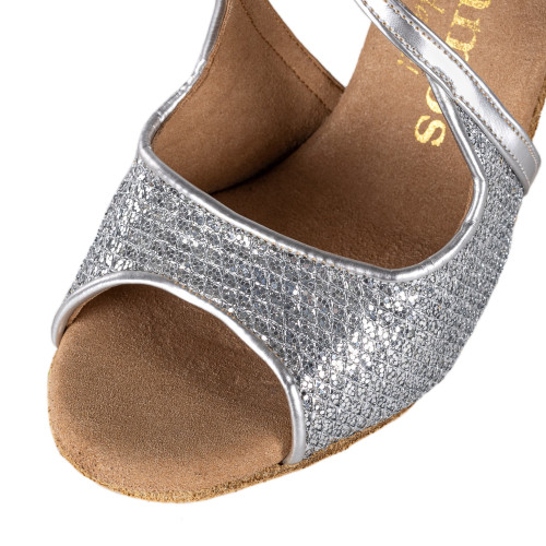 Rummos Mulheres Sapatos de Dança R545 - Cuoro/GlitterLux Prata - 7 cm